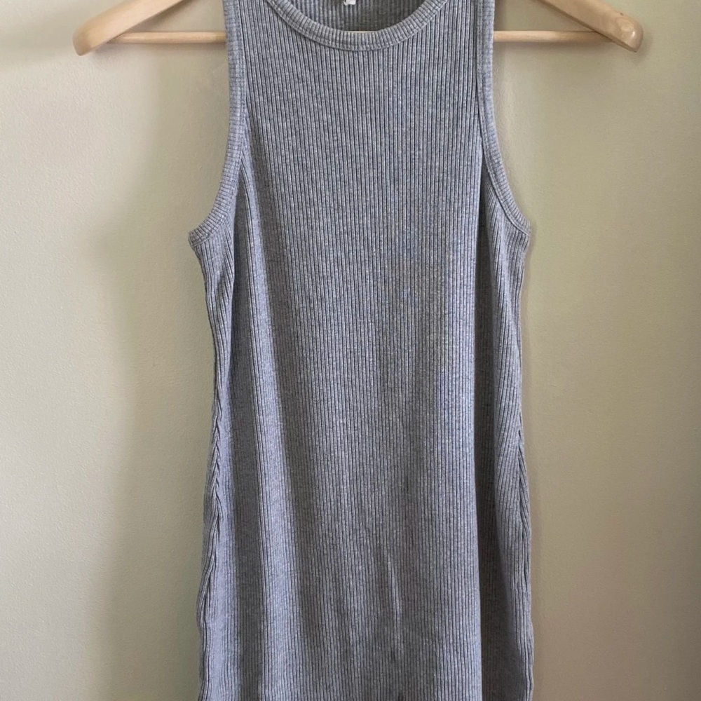 Club Monaco Gray Ribbed Mini Dress